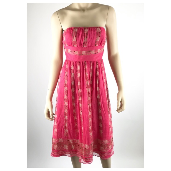 J. Crew Floral Beaded Strapless Banded Waist Dress - Picture 2 of 6